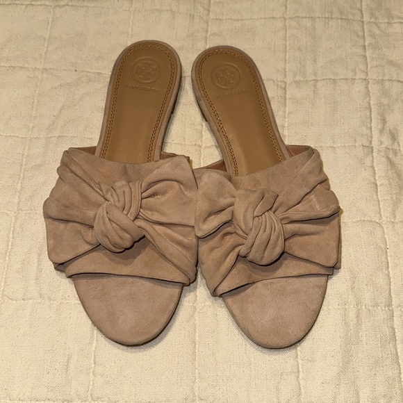 Tory Burch Annabelle bow slide, size 8.5. Tan, blush - Picture 11 of 11